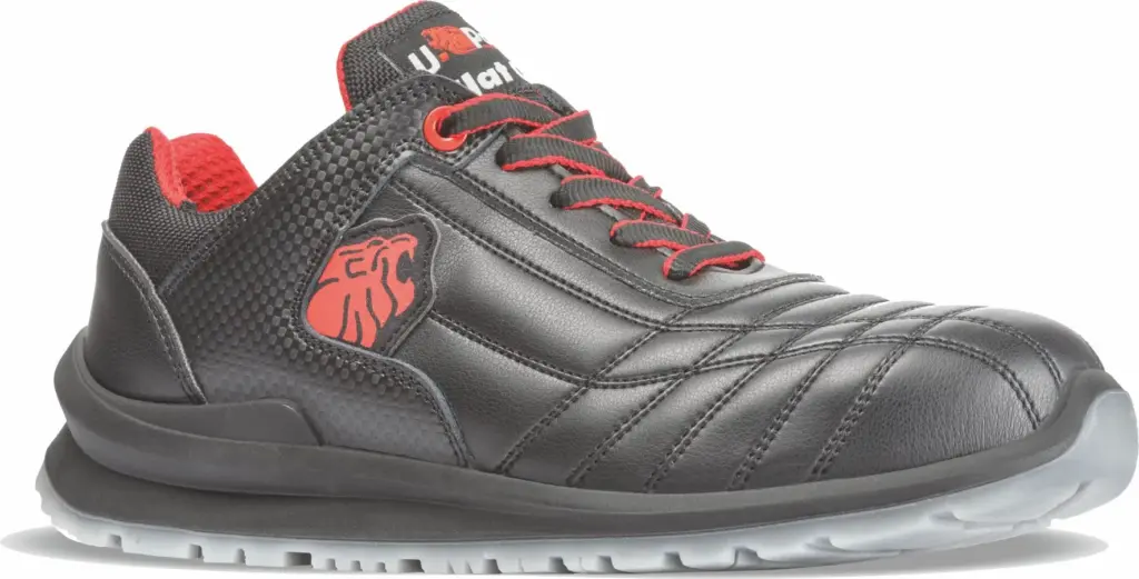 Sicherheitsschuh schwarz-rot, sportliches Design mit rutschfester Sohle